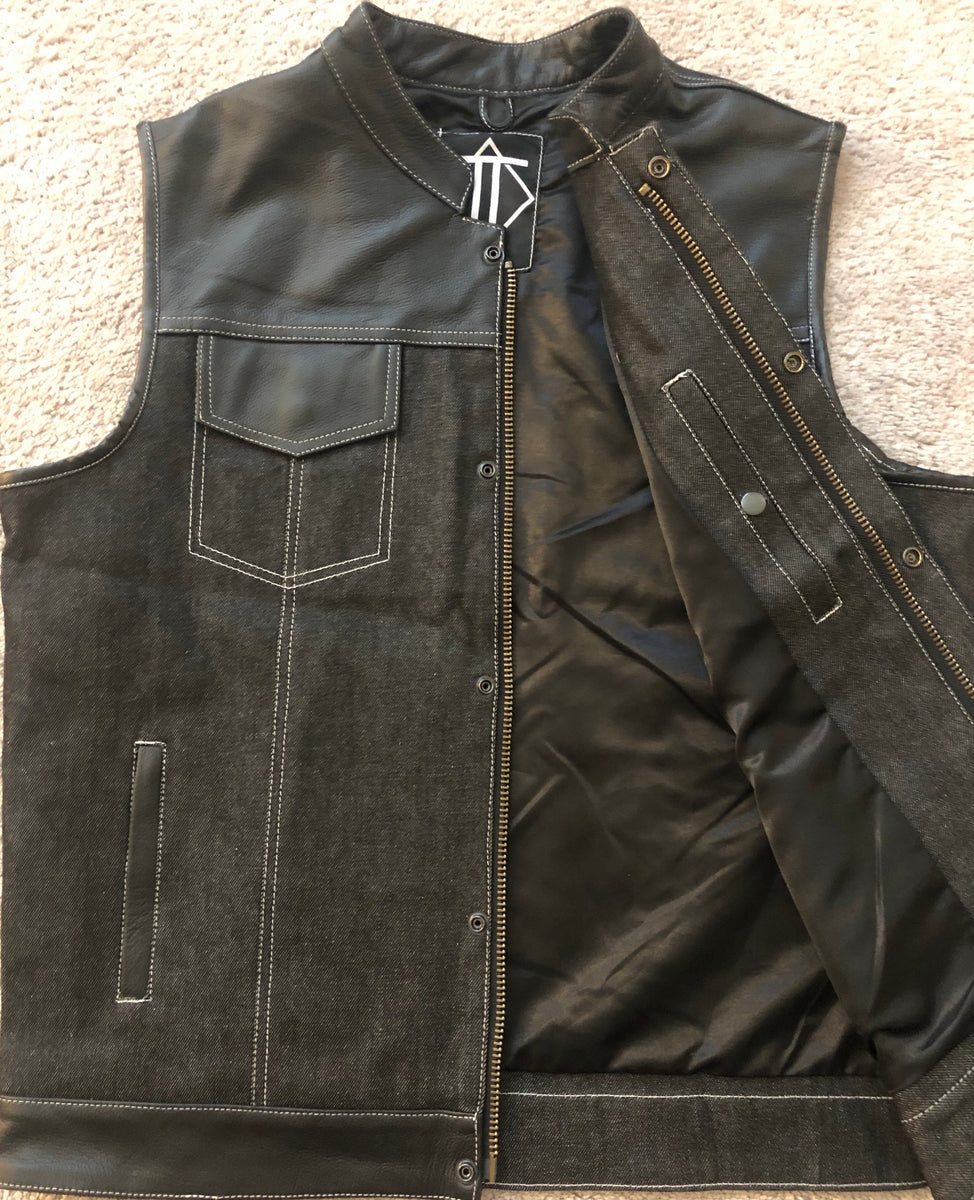 Black Denim and Leather Hybrid – American Outlaw Gear